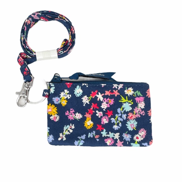 Vera Bradley Zip ID Case & Lanyard Scattered Wild - Picture 1 of 6
